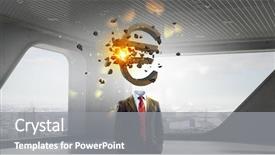  Presentation with euro - PPT layouts enhanced with euro headed man mixed media background and a gray colored foreground