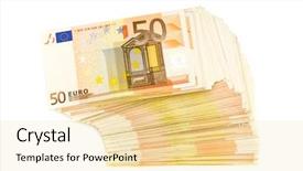  Presentation with euro - Presentation having euro isolated on a white background and a blonde colored foreground