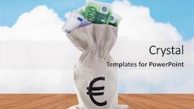  Presentation with investment money - Audience pleasing slides consisting of euro paper money in bank backdrop and a light gray colored foreground