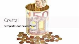  Presentation with euro - Slides enhanced with euro savings in crisis time background and a white colored foreground