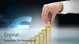  Presentation with technical analysis - Slides with euro sign on technical background and a light blue colored foreground