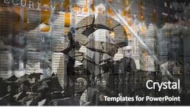  Presentation with digital euro - Beautiful PPT theme featuring euro symbol on rocks backdrop and a  colored foreground