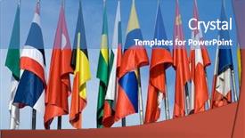  Presentation with euro zone - Amazing theme having euro zone international flags backdrop and a teal colored foreground