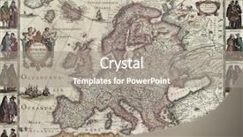  Presentation with ancient map - Colorful presentation design enhanced with europa old map created backdrop and a gray colored foreground