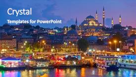  Presentation with istanbul - Slide deck enhanced with east europe - old town of istanbul background and a teal colored foreground