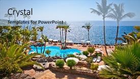  Presentation with cost - Slide set consisting of europe america - panoramic view on las cuevitas background and a light blue colored foreground