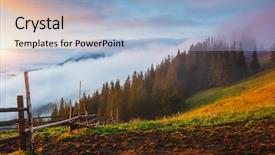  Presentation with mountain view california - Colorful presentation theme enhanced with europe an attractive summer scene backdrop and a light blue colored foreground