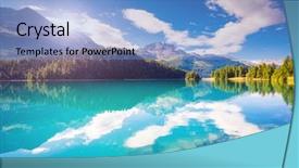  Presentation with pond - Presentation design featuring europe artistic picture beauty world background and a light blue colored foreground