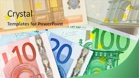  Presentation with business abstract - PPT layouts featuring europe bank - euro money banknotes - abstract background and a yellow colored foreground