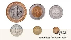 Presentation with europe bank - Beautiful PPT theme featuring turkish coins on white background backdrop and a lemonade colored foreground
