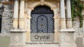  Presentation with museum - Amazing slide set having europe castle - door on peles museum old backdrop and a soft green colored foreground