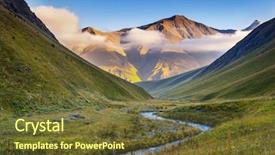  Presentation with beautiful landscapes - Colorful theme enhanced with europe caucasus mountains beauty world backdrop and a tawny brown colored foreground