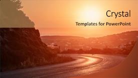  Presentation with arizona sunset view - PPT layouts enhanced with europe china - empty summer sunset road view background and a yellow colored foreground