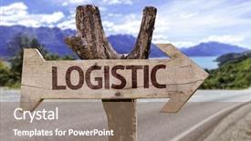  Presentation with street - Audience pleasing presentation theme consisting of international logistics supply chain - logistic wooden sign backdrop and a coral colored foreground