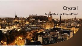  Presentation with view of rotterdam city - PPT theme featuring europe cities - edinburgh city view panorama background and a  colored foreground