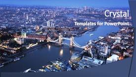  Presentation with london - Cool new slides with europe cities - london aerial view with tower backdrop and a teal colored foreground