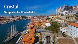 Presentation with architecture old - Amazing PPT theme having europe cities - porto old town in portugal backdrop and a  colored foreground