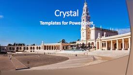  Presentation with city church - Theme enhanced with europe cities - portugal city fatima - catholic background and a  colored foreground
