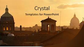  Presentation with arizona sunset view - PPT layouts featuring europe cities - rome rooftop view at sunset background and a yellow colored foreground