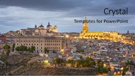  Presentation with view of rotterdam city - Slide deck consisting of europe cities - toledo spain town city view background and a  colored foreground