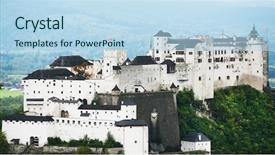  Presentation with salzburg - Audience pleasing presentation theme consisting of europe cities - view of the historic city backdrop and a  colored foreground