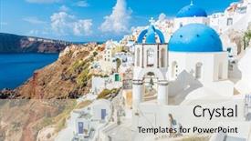  Presentation with santorini - Cool new presentation theme with europe greek islands greece santorini backdrop and a soft green colored foreground