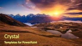  Presentation with sky - PPT theme enhanced with europe high caucasus ridge warm background and a tawny brown colored foreground