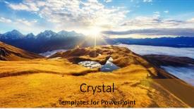  Presentation with sky - Colorful presentation theme enhanced with europe high caucasus ridge warm backdrop and a gold colored foreground