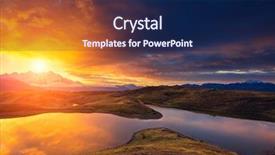  Presentation with sky - Presentation design enhanced with europe high caucasus ridge warm background and a navy blue colored foreground