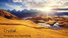  Presentation with world war 1 history - Cool new slide set with europe high caucasus ridge warm backdrop and a gold colored foreground