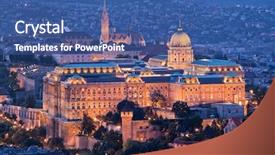  Presentation with budapest - PPT layouts featuring europe hungary budapest castle hill background and a ocean colored foreground
