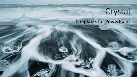  Presentation with sand ocean - Presentation theme having europe ice on the black background and a  colored foreground