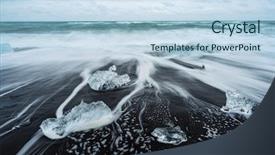  Presentation with sand ocean - Audience pleasing slide set consisting of europe ice on the black backdrop and a  colored foreground