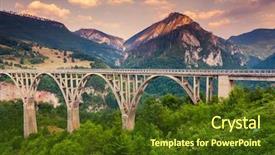  Presentation with view of the old port - PPT theme consisting of europe in the national park background and a tawny brown colored foreground