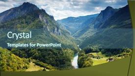  Presentation with top view of amazon river - Presentation design consisting of europe in the national park background and a ocean colored foreground