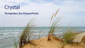  Presentation with sand dunes - Cool new presentation design with europe lansdcape france - landscape from coast island oleron backdrop and a sky blue colored foreground