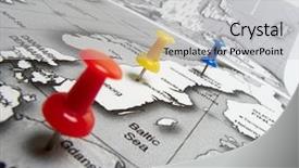  Presentation with gps map to route destination - Slides enhanced with europe maps - map route marked background and a light gray colored foreground