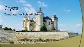  Presentation with view of kerak castle crusader - Presentation theme with europe palace france - beautiful view of saumur castle background and a  colored foreground