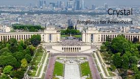  Presentation with eiffel tower paris france - Slide deck with europe palace france - paris view from eiffel tower background and a seafoam green colored foreground