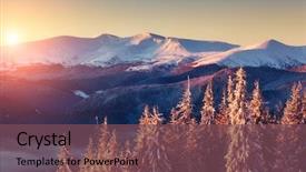  Presentation with happy new year - Presentation theme with sunlight in the morning background and a violet colored foreground