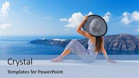  Presentation with luxury fashion - Audience pleasing PPT theme consisting of europe summer vacation travel cruise backdrop and a light blue colored foreground