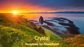  Presentation with tranquil - Beautiful PPT theme featuring europe tranquil morning scene summer backdrop and a tawny brown colored foreground