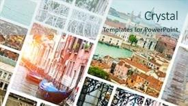  Presentation with cpa photos - Beautiful slides featuring europe travel - set of photos from venice backdrop and a sky blue colored foreground