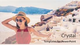  Presentation with holiday destination - Cool new PPT theme with europe travel luxury cruise vacation backdrop and a lemonade colored foreground