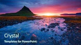  Presentation with iceland location famous place kirkjufellsfoss - Theme featuring europe typical icelandic landscape breathtaking background and a ocean colored foreground