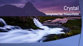  Presentation with iceland location famous place kirkjufellsfoss - Amazing PPT theme having europe unique place on earth backdrop and a violet colored foreground