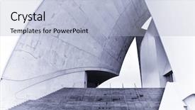  Presentation with hud abstract polygonal space blue - PPT theme enhanced with european archirtecture - detail of abstract building background and a light blue colored foreground