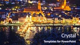  Presentation with germany and war - Theme enhanced with european archirtecture - heidelberg at night germany background and a navy blue colored foreground