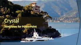  Presentation with coast - PPT layouts consisting of european archirtecture - portofino village on the ligurian background and a wine colored foreground