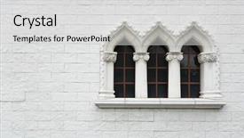  Presentation with windows - PPT layouts consisting of european archirtecture - windows on white wall background and a light gray colored foreground